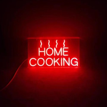 客製霓虹文字圖案燈 / HOME COOKING / 餐廳廚房夜燈 / 寬度50cm