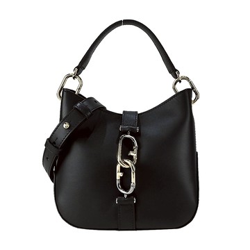 FURLA SIRENA 雙鎖扣HOBO手提/斜背兩用包-迷你/黑 _廠商直送