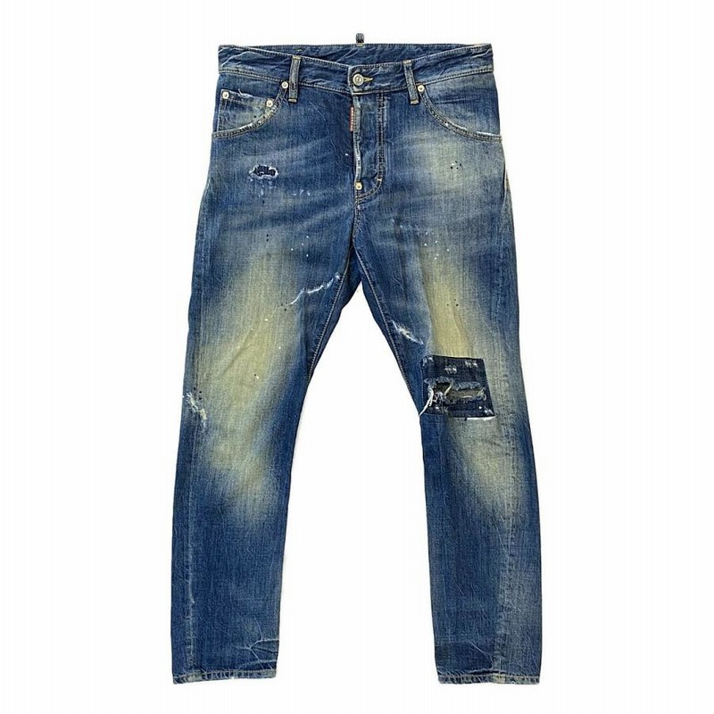 ディースクエアード デニムパンツ ダメージ加工 S74LA0591