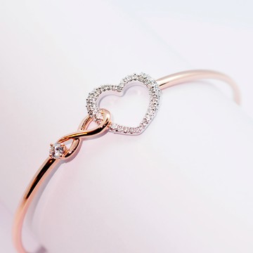 SWAROVSKI 施華洛世奇 Infinity 玫瑰金色 無限符號和心型 手鐲 5518869