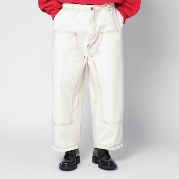 Toluca white washed-effect workwear pants