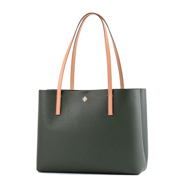 TORY BURCH BLAKE 荔枝紋肩背托特包-羅勒綠