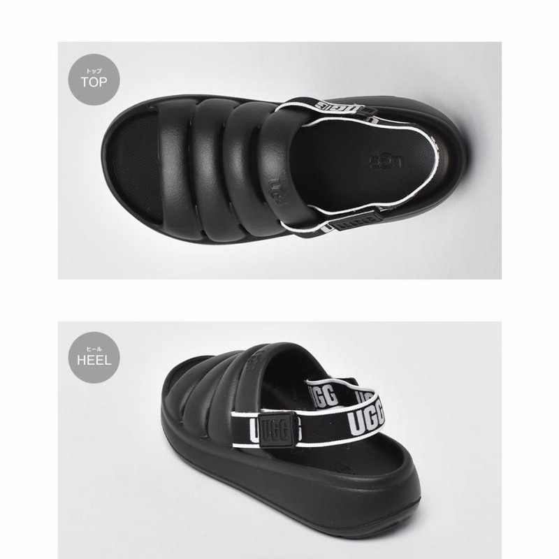 アグ サンダル レディース SPORT YEAH UGG 1129050K 黒 白