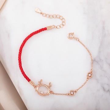 [925純銀]MARIGOLD好運守護龍紅繩手鍊【KMD513】-玫瑰金