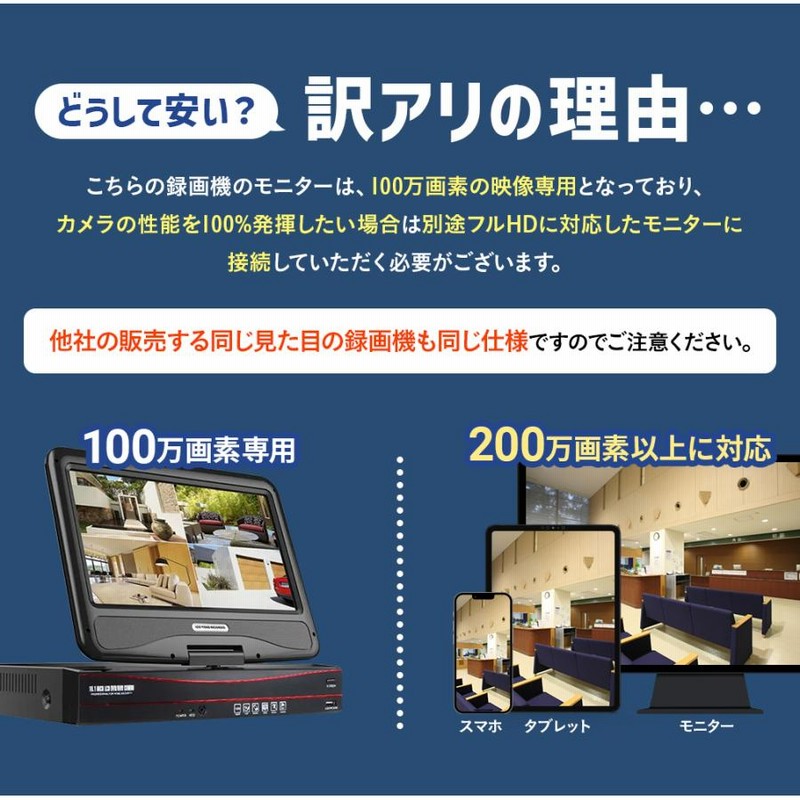 200万画素ワイヤレス屋外防犯カメラ1台セット