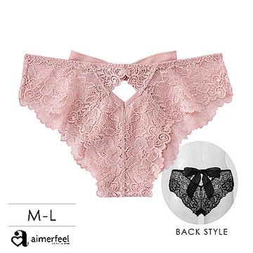 aimerfeel 美臀雪紡緞帶半包臀內褲-968122-PI