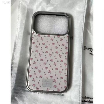 電鍍手機殼.碎花英文適用蘋果17手機殼iPhone16promax膚感15水凝殼14/13/12女