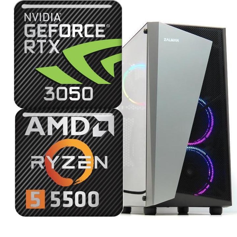 ゲーミングpc RTX3050 Ryzen5 5500 16GB 新品SSD 500GB 中古 
