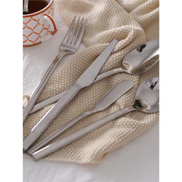 GH歐式簡約牛排刀叉勺子四件套不銹鋼叉勺家用酒店餐廳西餐具