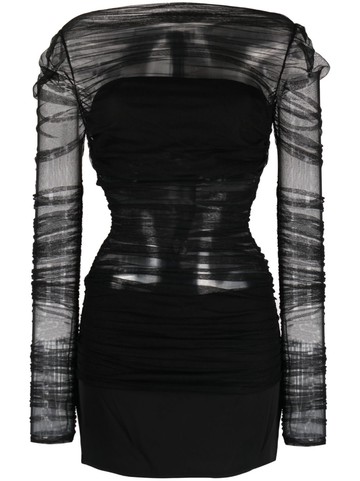 Christopher Esber - Semblance tulle overlay minidress - women - Viscose/Silk/Spandex/Elastane - 10 - Black