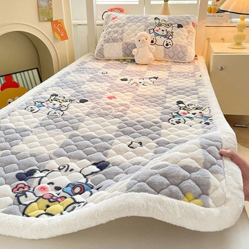 冬季新品 床墊 加絨床墊 保暖 加厚 柔軟親膚牛奶絨床墊軟墊家用臥室學生宿舍單人冬天加絨加厚秋冬季褥子墊被 sam