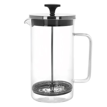 LA CAFETIERE 玻璃法式濾壓壺 硼矽玻璃 304不鏽鋼材質 1公升容量  簡約銀  1個