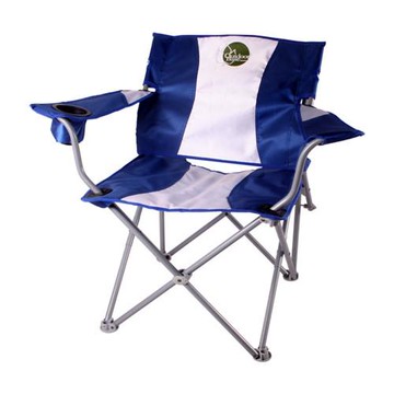 【OutdoorBase】靠腰折疊休閒椅(米藍)-25339-行動