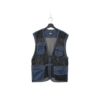 Back to Green-經典釣魚背心 藍 丹寧網格 v-22/vintage vest