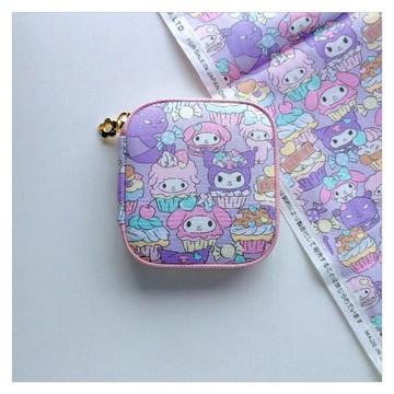 日本三麗鷗版權布料|美樂蒂&庫洛米手工布藝零錢包小小卡包