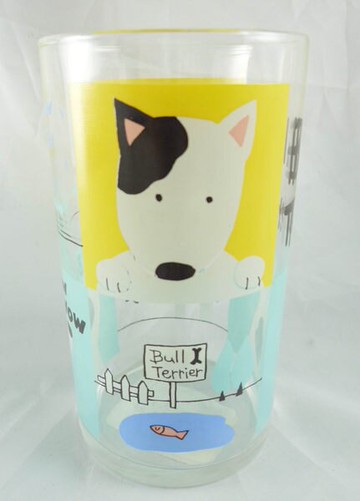 【震撼精品百貨】狗狗 Bull Terrier 玻璃杯 震撼日式精品百貨