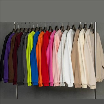 秋冬侃爺KANYE炸街加絨加厚衛衣男女休閑寬松純色圓領外套上衣INS