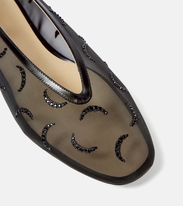 Le Monde Béryl Luna embroidered mesh ballet flats