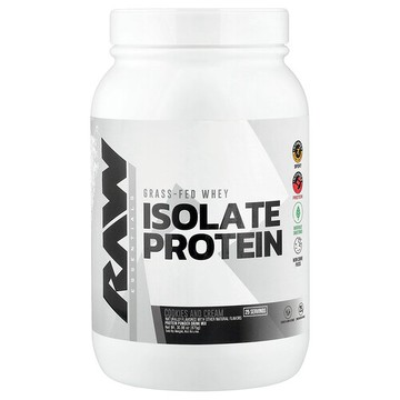 Raw Nutrition, 草飼分離乳清蛋白，曲奇和奶油味，1.98 磅（900 克）