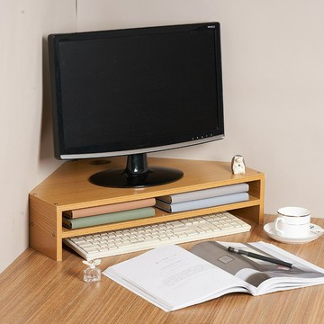 電腦增高架帶鎖桌面收納盒顯示器置物架辦公支架轉角三角形帶抽屜