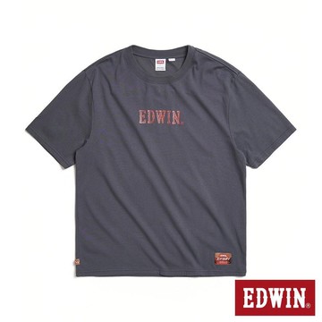 EDWIN 男裝 COOL FLEX 岩石紋印花寬版短袖T恤 (暗灰色)