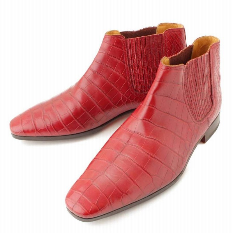 エルメス】Hermes クロコ サイドゴアブーツ レッド 41 【中古】【正規 