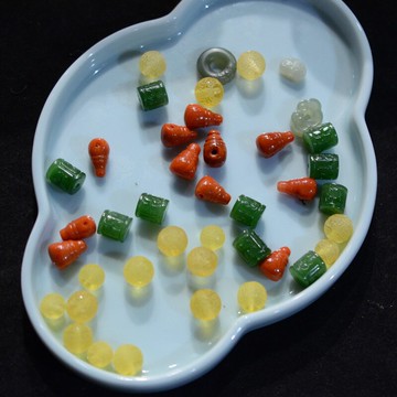 天然南紅瑪瑙和田玉背云蜜蠟回紋珠碧玉桶珠佛珠頂珠配珠三通配件