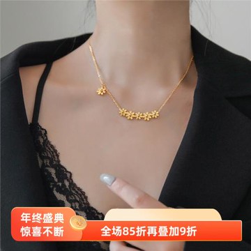 新款小眾設計感太陽花小雛菊金色項鏈女夏鎖骨鏈潮情人節