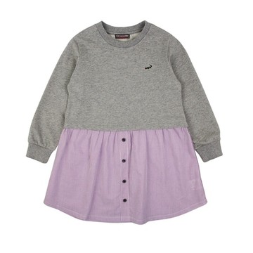 Crocodile Junior小鱷魚童裝-假兩件條紋襯衫裙襬洋裝- U66386-23 小童版