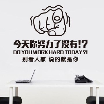 今天你努力了沒有勵志墻貼紙 學校宿舍標語 辦公室勵志創意貼畫1入