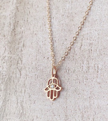 【14Kgf不褪色】法蒂瑪項鍊 迷你 鋯石 客製化 不過敏