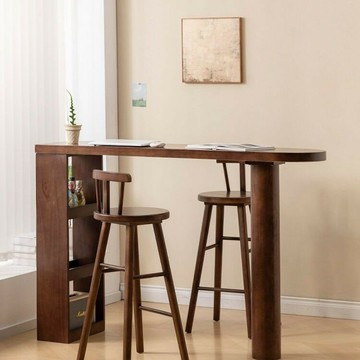 免運 公司貨 吧台桌椅組 站立桌 北歐復古實木吧臺桌 椅組合家用客廳隔斷吧臺桌 酒吧商用收納高腳桌  可開發票 全館五折 工廠現貨直銷 新品特價 z11081