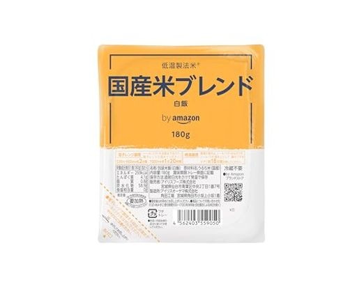 BY AMAZON パックご飯 国産米 100% 低温製法米 180G 24個 (HAPPY BELLY)