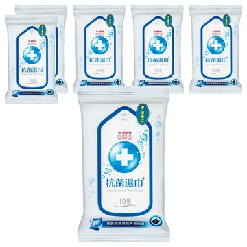 Dr.White 白博士 抗菌濕巾  10張  6包  10片  10抽