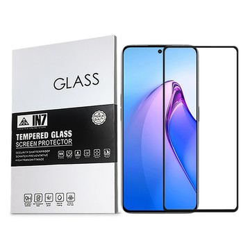 IN7 OPPO Reno8 Pro 5G (6.7吋) 高清 高透光2.5D滿版9H鋼化玻璃保護貼 疏油疏水 鋼化膜-黑色