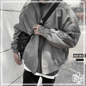 【MKST.STUDIO】(68333) 韓國街頭 寬鬆 雙反光條機能尼龍外套