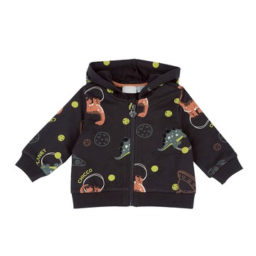 星際恐龍-滿版印花連帽外套