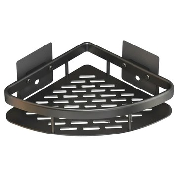 浴室置物架 加厚款三角架 無痕貼  經典黑  1個