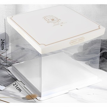 (6吋/8吋)透明蛋糕提盒雙層-5入【良鎂咖啡餐飲烘焙批發】