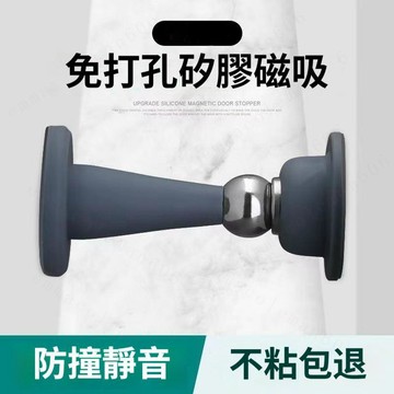多功能門吸 防撞靜音 免打孔門後門擋器 硅膠強磁地吸 衛生間防撞器吸門器