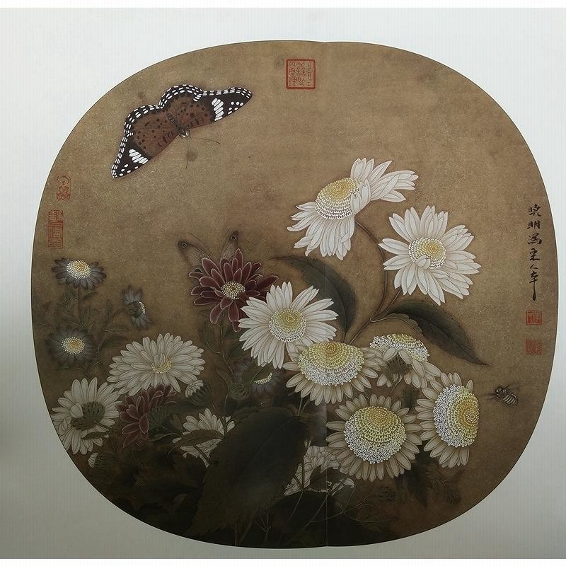菊叢飛鳥図 梅竹寒禽図 六歩学工筆画 A3判 大人の塗り絵 中国
