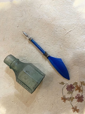 英國百年手工八角邊形墨水瓶  J.J. Field London