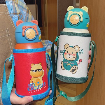 大容量兒童保溫杯316不銹鋼食品級帶吸管幼兒園小學女生男童水壺