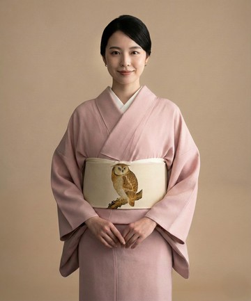 極簡色無地 Iromuji 日式和服套裝・色無地和服・一體式預綁腰帶