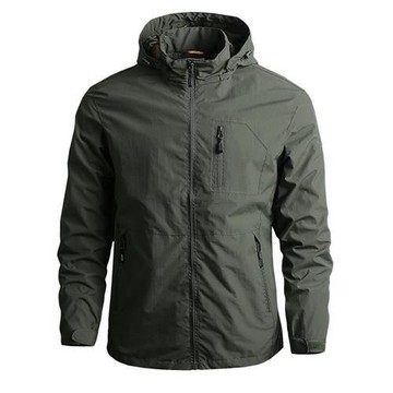 【巴黎精品】連帽外套休閒夾克-露營登山必備彈力刺繡防水軍裝薄款男外套3色a1ck4 2O