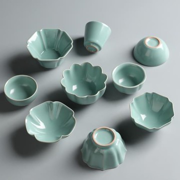 汝窯茶杯品茗杯開片可養汝瓷陶瓷功夫茶具茶盞個人杯單杯主人杯