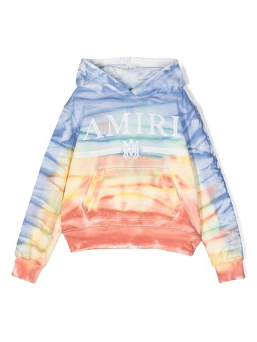 AMIRI KIDS - all-over graphic print hoodie - kids - Cotton - 8 yrs - Blue