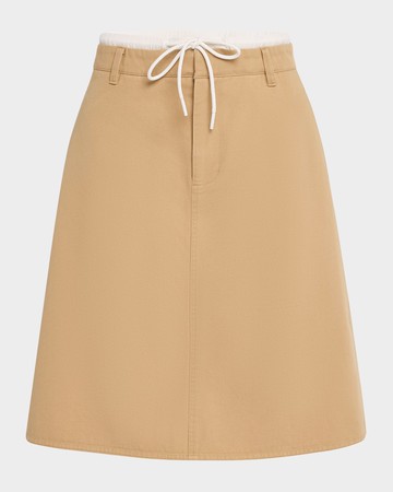 Mid-Rise Double Waistband Skirt