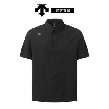 【DESCENTE】GOLF 迪桑特 男士 透氣翻領POLO衫(黑色)