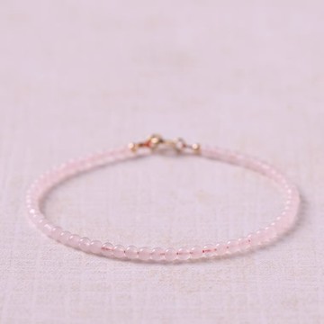 【若桃】馬達加斯加粉水晶3mm圓珠款水晶手鍊/水晶手串